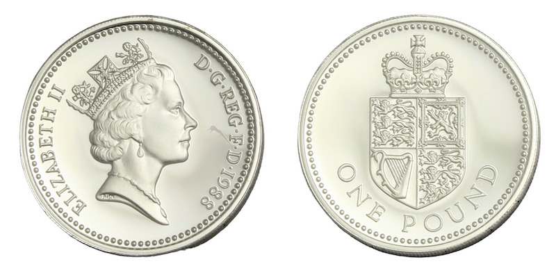 British silver pound 1988