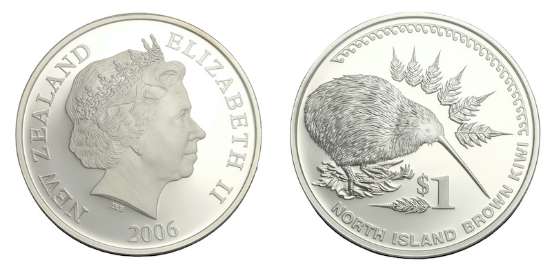 North island brown kiwi coin 2006
