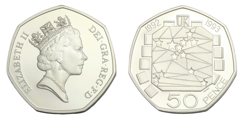 Fifty pence european piedfort