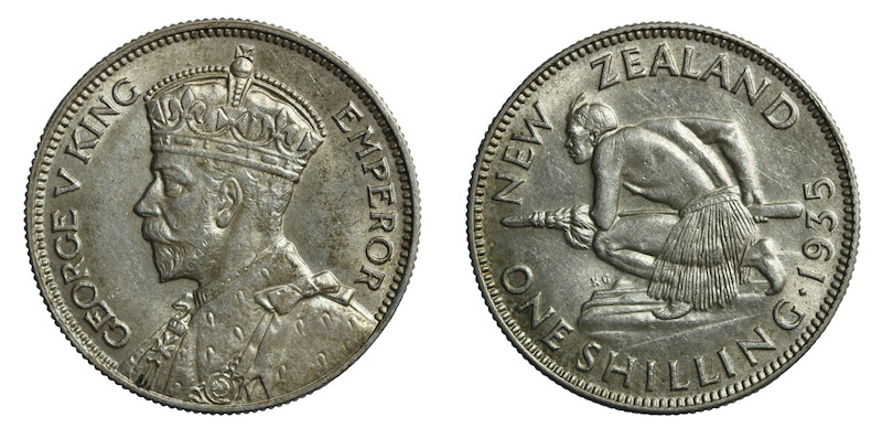 New zealand 1935 shilling ef