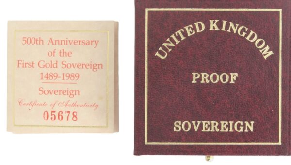 United kingdom proof sovereign 1989