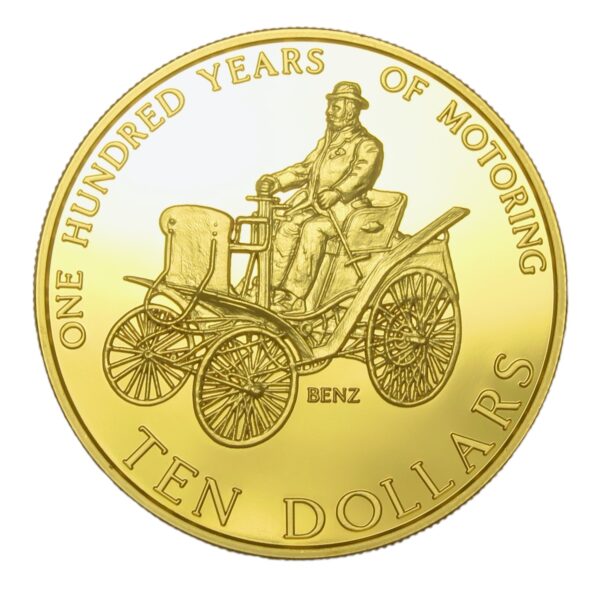New zealand gold gilded benze motoring coin