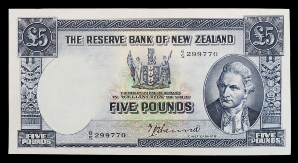 Five pounds 1940 to 1955 New Zealand
