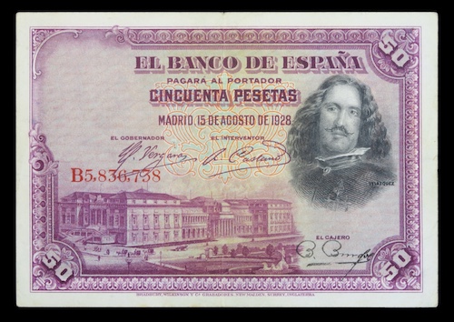 Bank of spain 50 peseta 1928