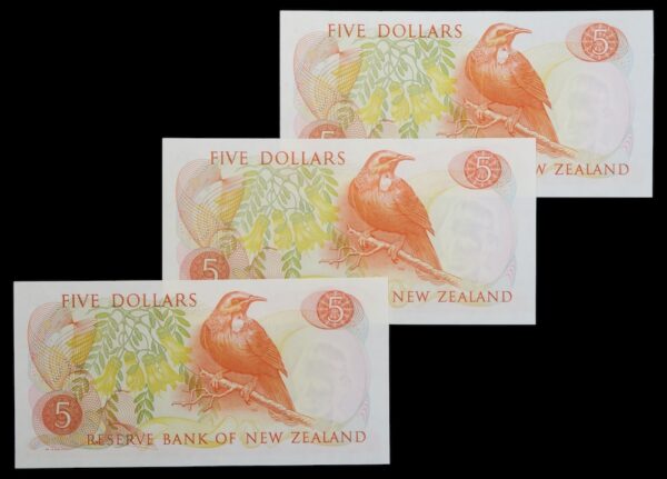 New zealand five dollar banknote uncirculated