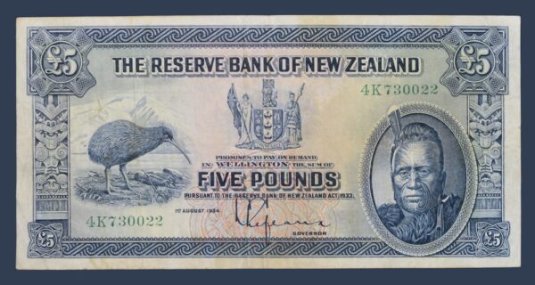 New zealand 1934 five pounds