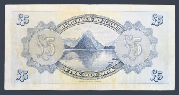 New zealand sterling five pound banknote 1934