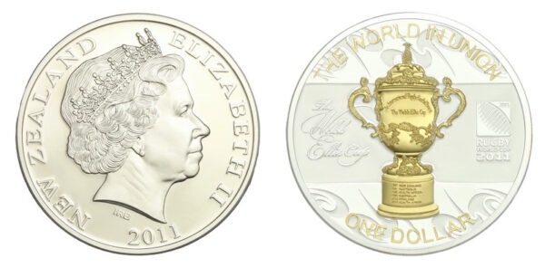 Rugby webb ellis cup coin 2011