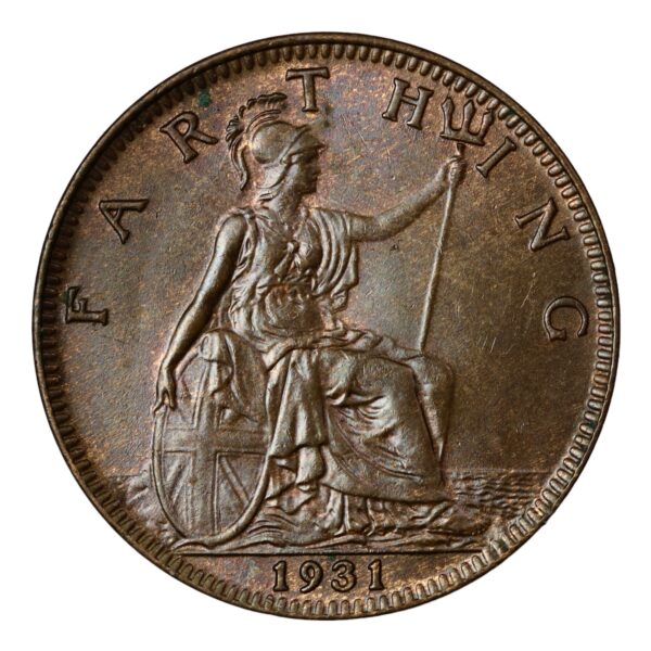 Britannia bronze farthings uncirculated coins
