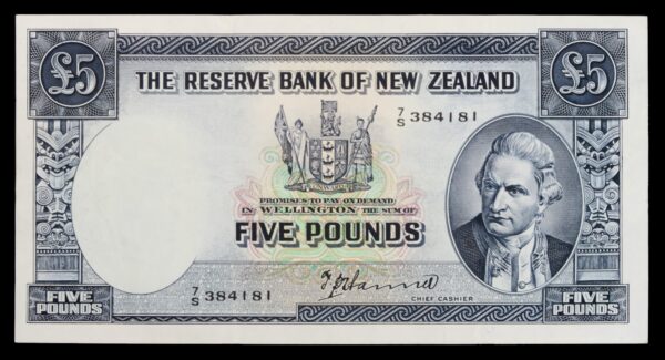 New zealand five pounds 1940 to 1955