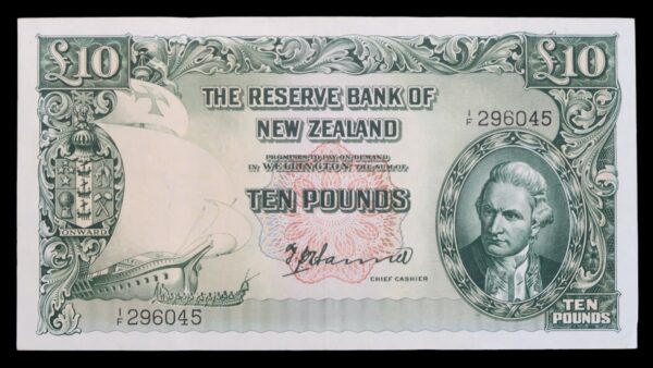 New zealand ten pounds 1940 to 1955