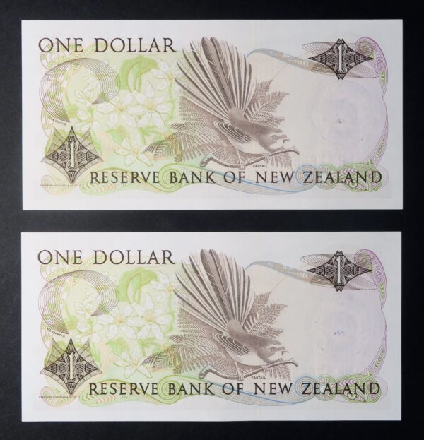 N z over printed banknotes