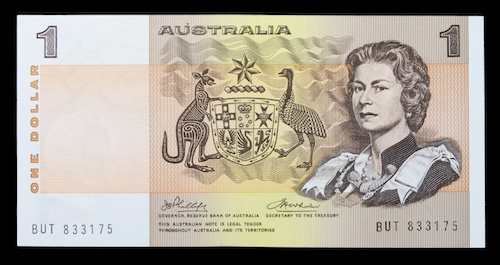 Australian one dollar note 1974