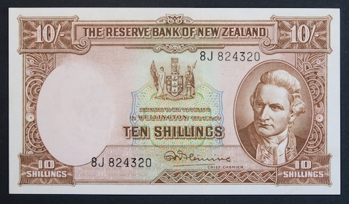 N z ten shilling paper notes