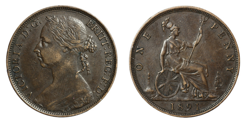 Victoria bun penny 1891