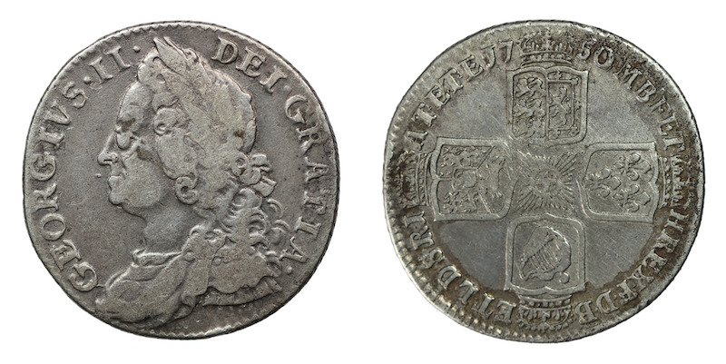 George third mature bust shilling 1750