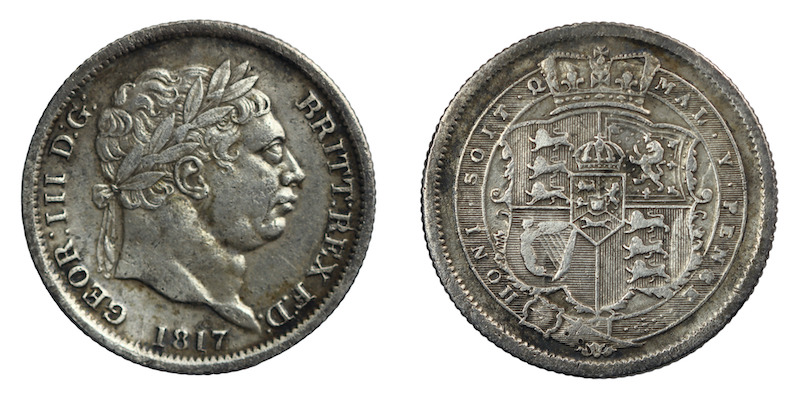 British 1817 shilling