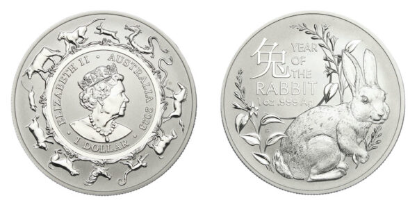 Australia year of the rabbit 2023 silver dollar