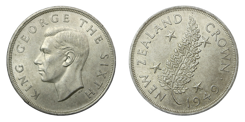 New zealand silver crown 1949