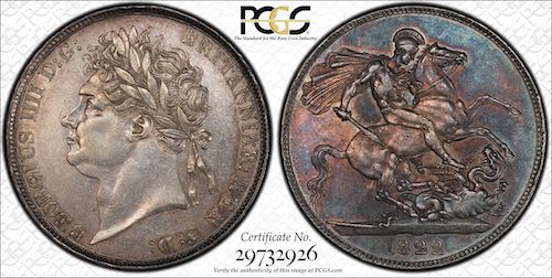 George fourth silver crown 1822 pcgs coin