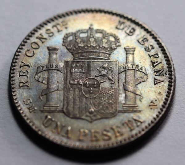 National arms of spain one pesetas 1900