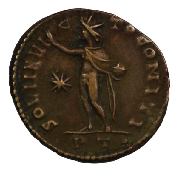 Constantine bronze ae follis pt in exergue