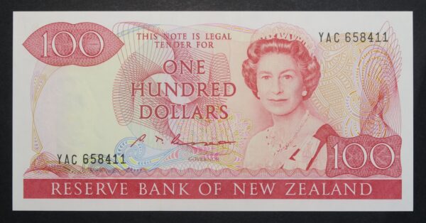New zealand one hundred dollars 1985 uncirculated