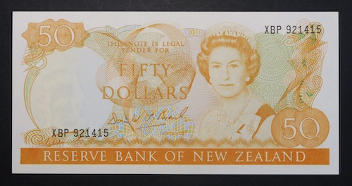 New zealand fifty dollars 1989 to 1992