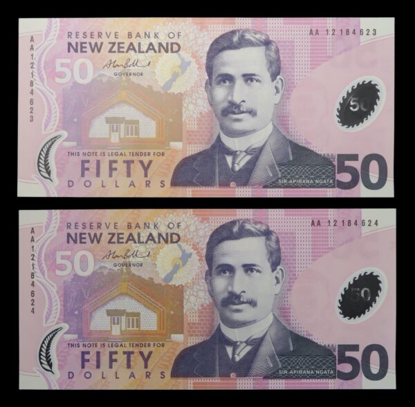 New zealand fifty dollars pair 2012