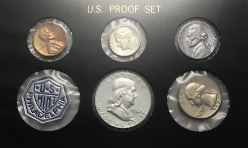 U s mint philadelphia proof coin set 1962