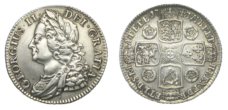 George second 1743 shilling with roses