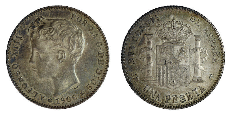 Silver pesetas 1900