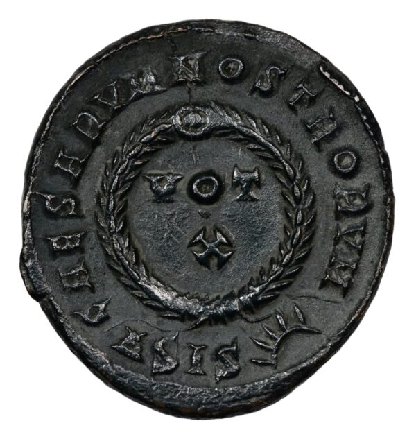 Constantine the second vot in wreath coin