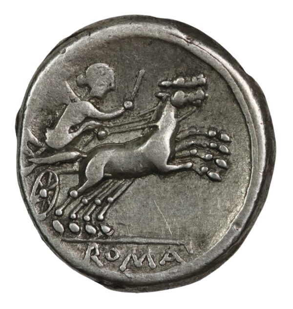 Silver denarius roma and victory republic coin