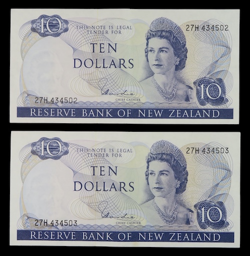 N z ten dollar pair 1977 to 1981