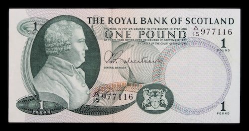 Scotland one pound note 1967
