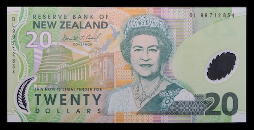 New zealand quality uncirculated 20 dollar note 1999