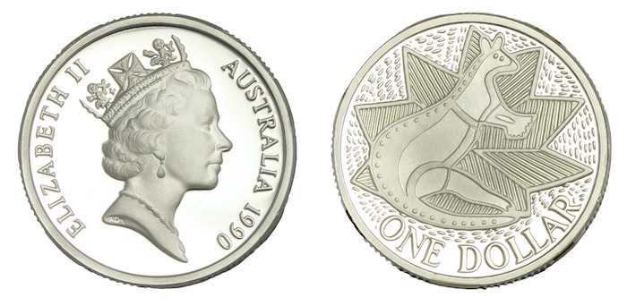 Australia dollar masterpieces of silver 1990