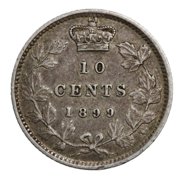 Canada ten cent vf45 grade with small 99 in the date