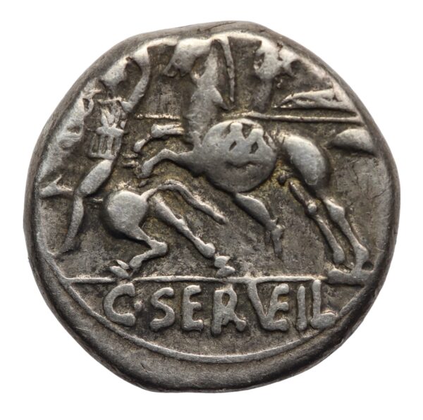 C servility ar denarius rome bc 127