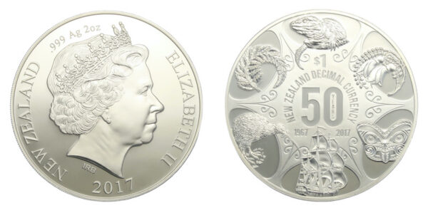 Nz two ounce dollar 2017 decimal currency