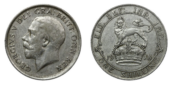George fifth silver shilling 1918