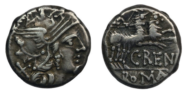 Denarius c renius struck in rome bc 138