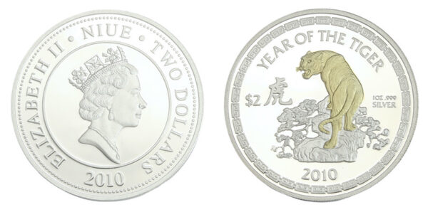 Year of the tiger 2010 niue two dollars