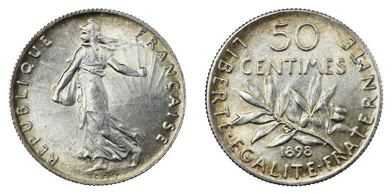 High grade french 50 centimes 1898