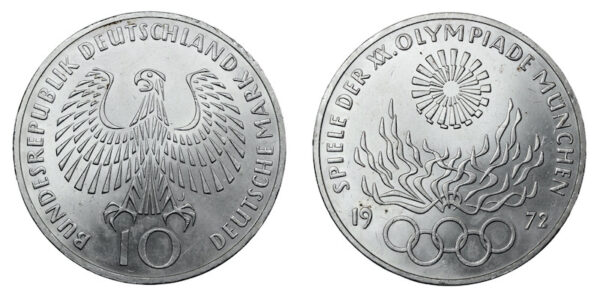 Germany 1972 Munich olympics ten marks