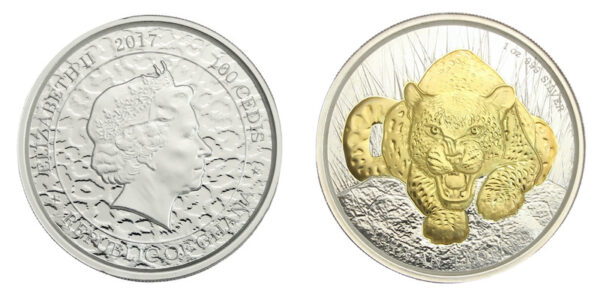 Republic of ghana 100 cedis with gold gilding