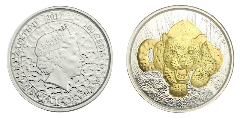 Republic of ghana 100 cedis with gold gilding
