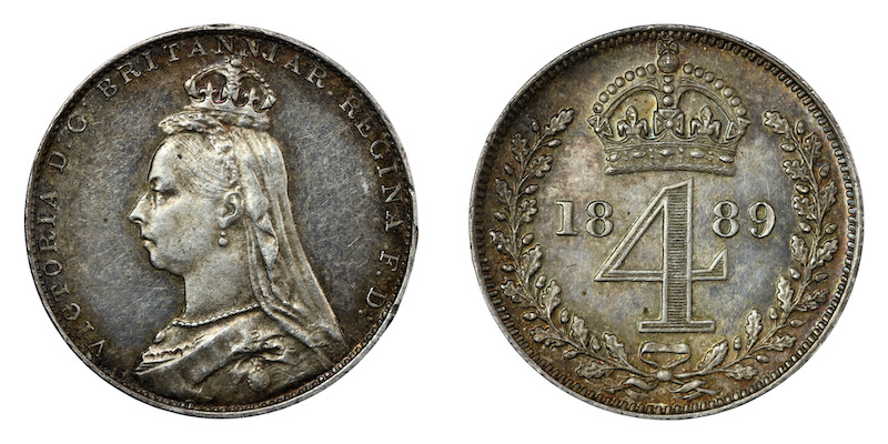 Maundy fourpence 1889 prooflike