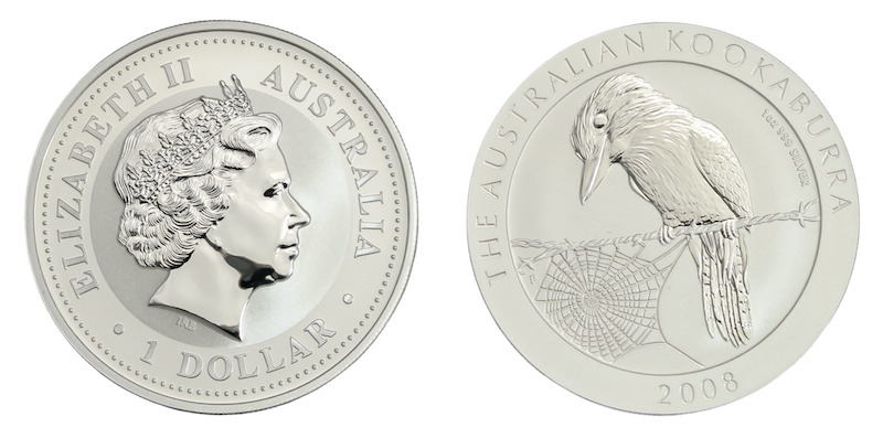 Kookaburra silver one dollar 2008
